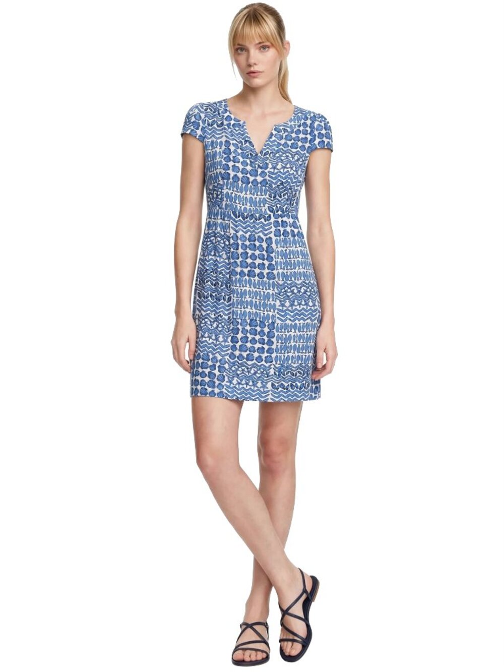 Vineyard Vines Dress 100% Rayon Belted Seashore Print Soft and Supple Fabric
